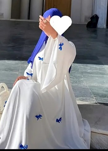 s Beden Nakışlı Uzun Beyaz Bohem Elbise