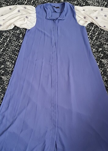 Ciçek desenli balon kol elbise - Görsel 4