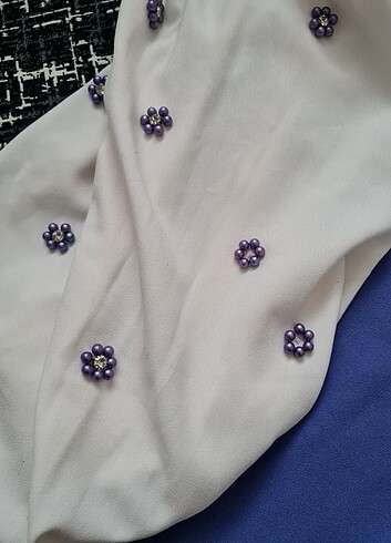 Ciçek desenli balon kol elbise - Görsel 6