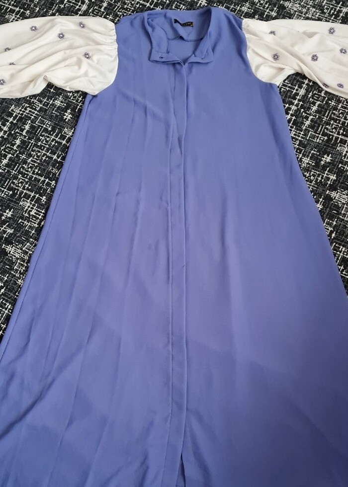 Ciçek desenli balon kol elbise  - Görsel 4