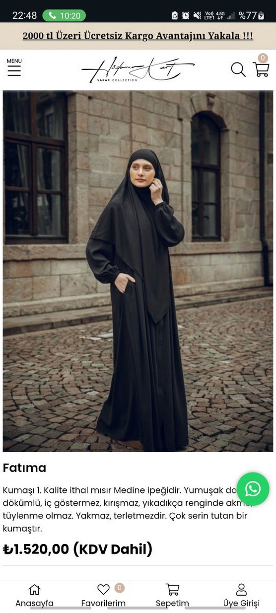 Hudanurkurt vakarcollection Fatıma model robali ferace - Görsel 2