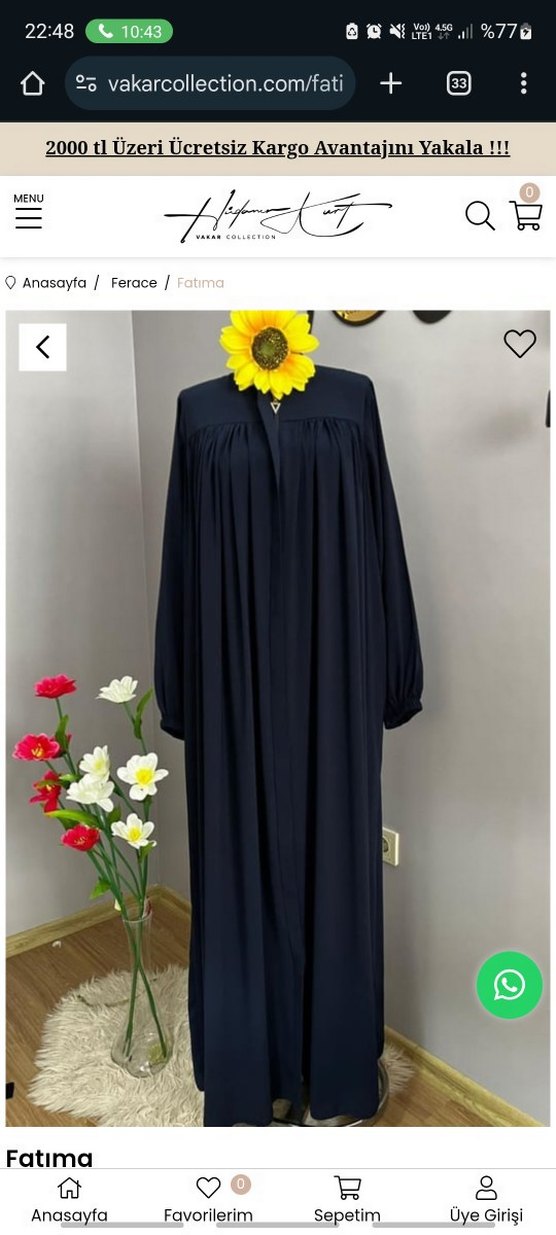 Hudanurkurt vakarcollection Fatıma model robali ferace - Görsel 3