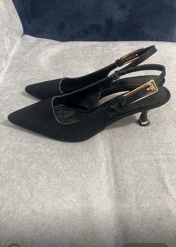 inci Klasik Siyah Yılan Desenli Stiletto Topuklu Ayakkabı