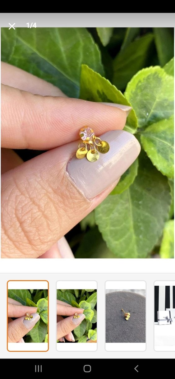 14 ayar altın geçirmeli piercing - Görsel 2