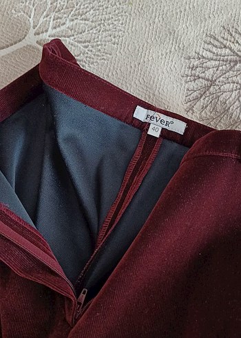 Diğer Kadın Bordo Kadife Pantolon