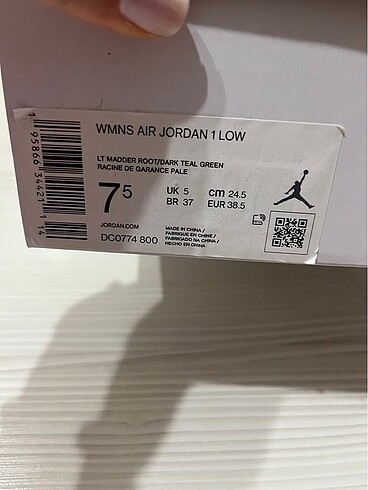38 Beden turuncu Renk Air Jordan 1 Low