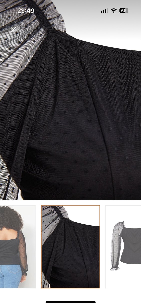 Uzun Kollu Siyah Dantel Detaylı Gotik Bluz - Görsel 3