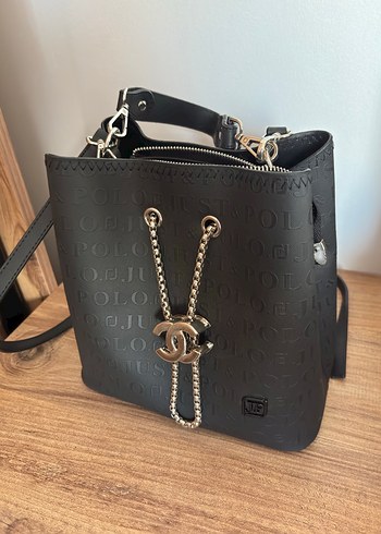 Zincir Detaylı Siyah Deri Kadın Çanta - Görsel 4