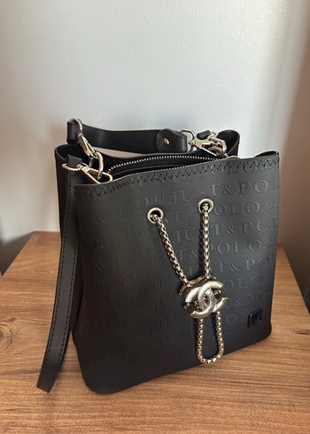 Zincir Detaylı Siyah Deri Kadın Çanta - Görsel 5