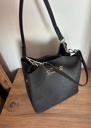 Zincir Detaylı Siyah Deri Kadın Çanta - Görsel 2