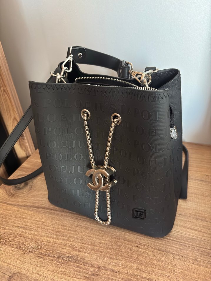 Zincir Detaylı Siyah Deri Kadın Çanta - Görsel 4