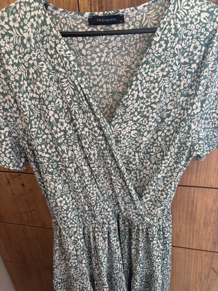 Salaş V Yaka Midi Elbise - Görsel 2