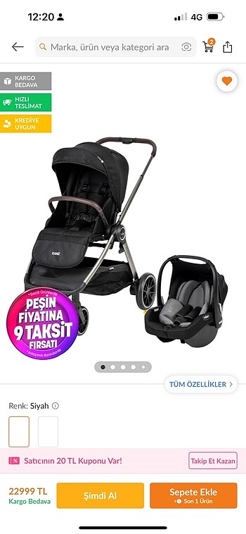 Kanz Sıfır bebek arabası pusetiylr