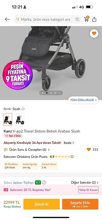 Sıfır bebek arabası pusetiylr