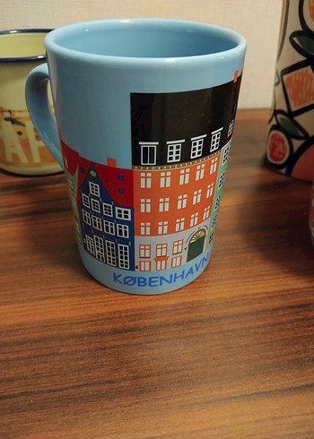 Renkli Desenli Seramik ve Metal Kupa Seti - Görsel 4