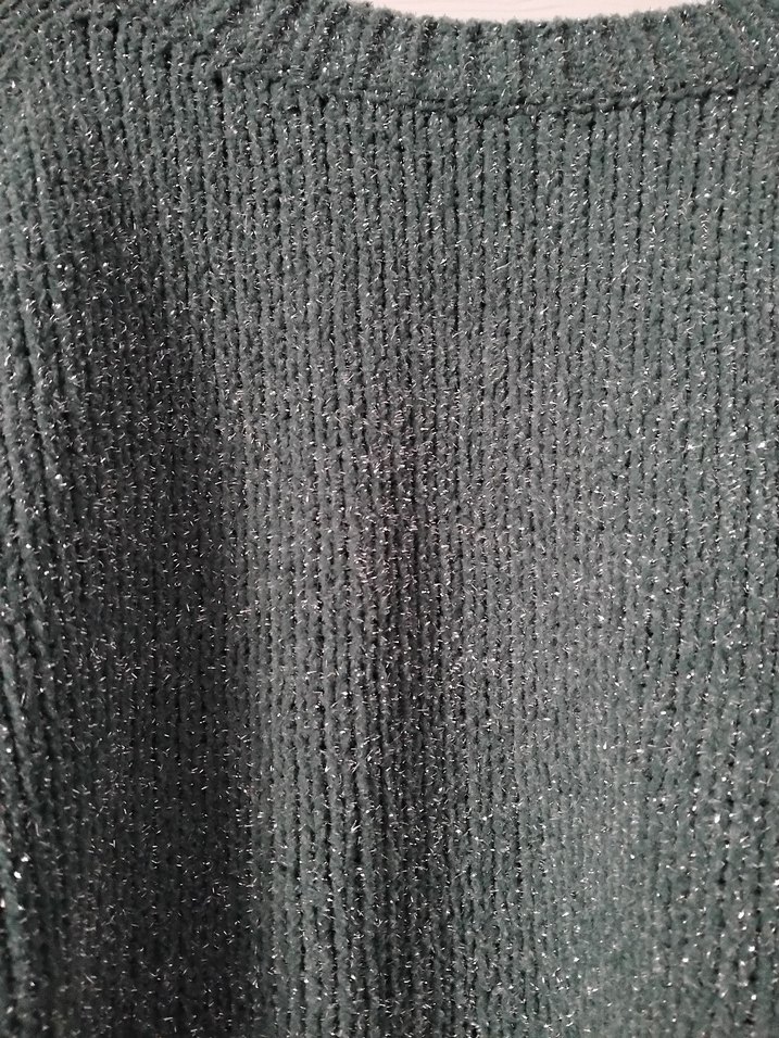 Gri Bohem Salaş Örgü Kadın Kazak - Görsel 2