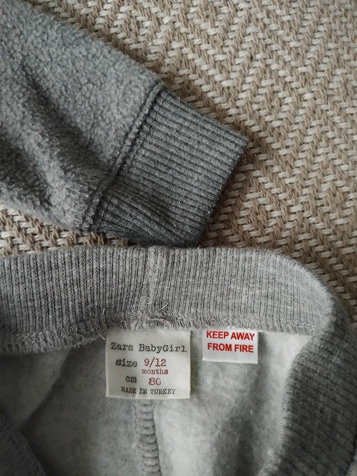 Gri Nakışlı Fermuarlı Bebek Erkek Takım - Görsel 4