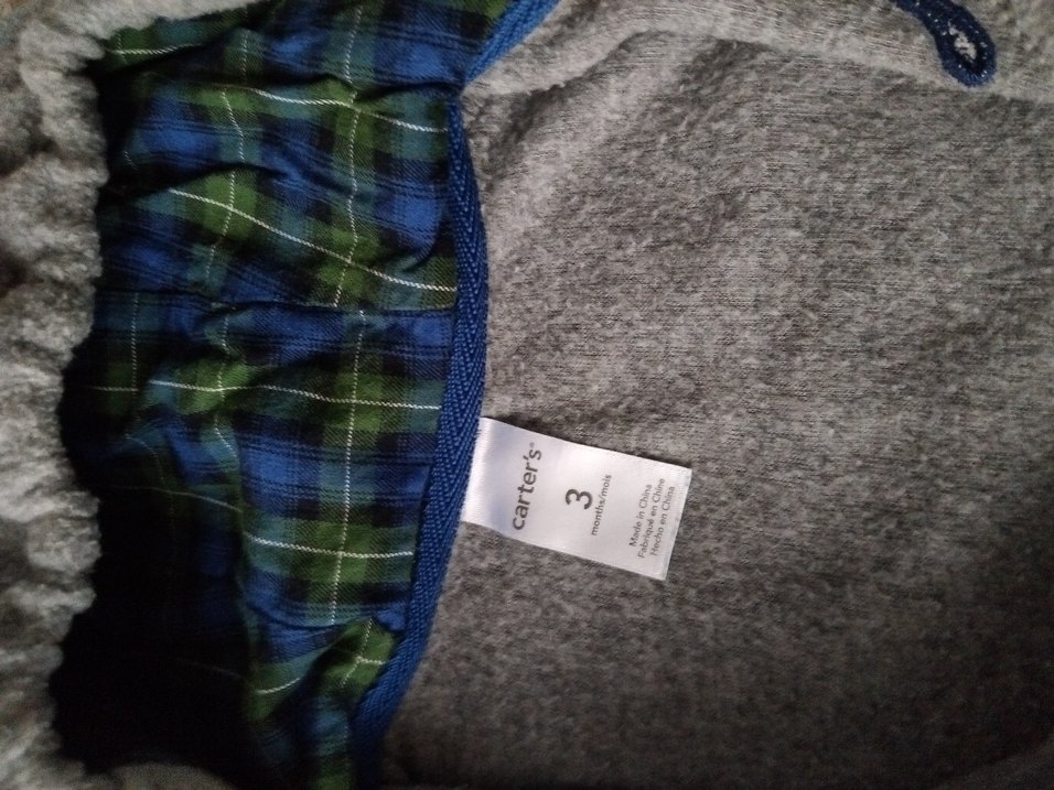 Gri Nakışlı Fermuarlı Bebek Erkek Takım - Görsel 2