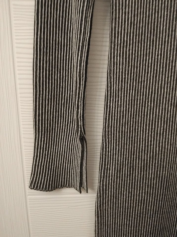 Gri Örme Uzun Kollu Uzun Elbise - Görsel 2