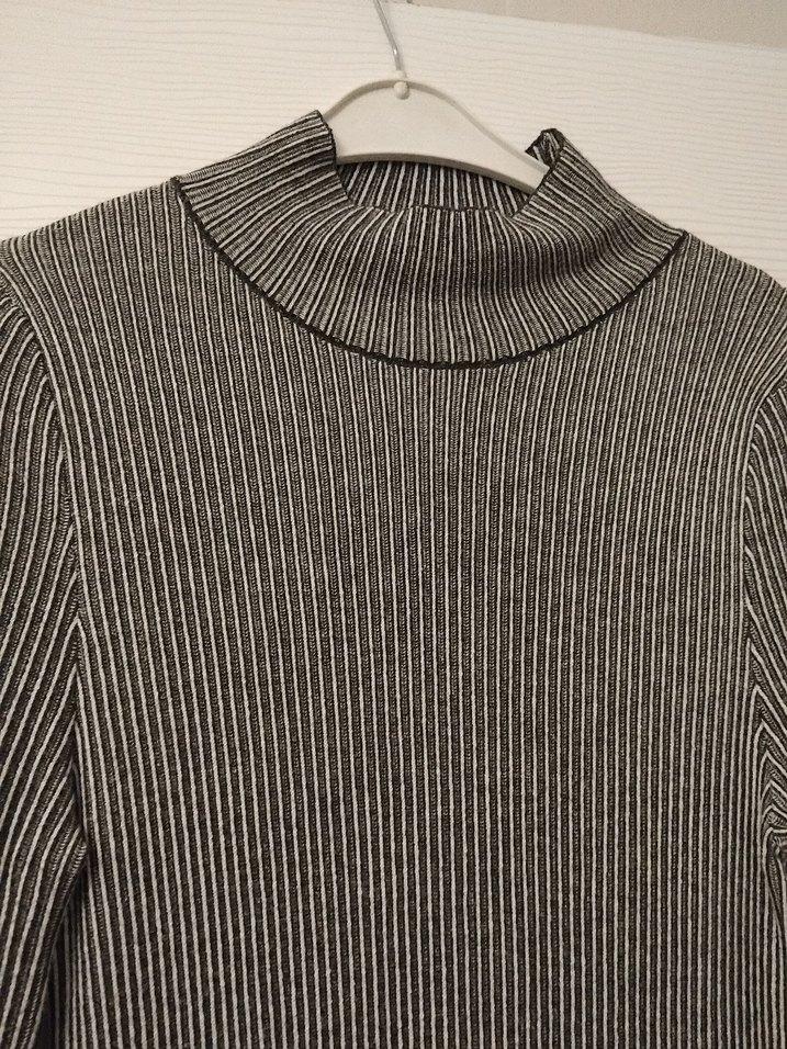 Gri Örme Uzun Kollu Uzun Elbise - Görsel 3