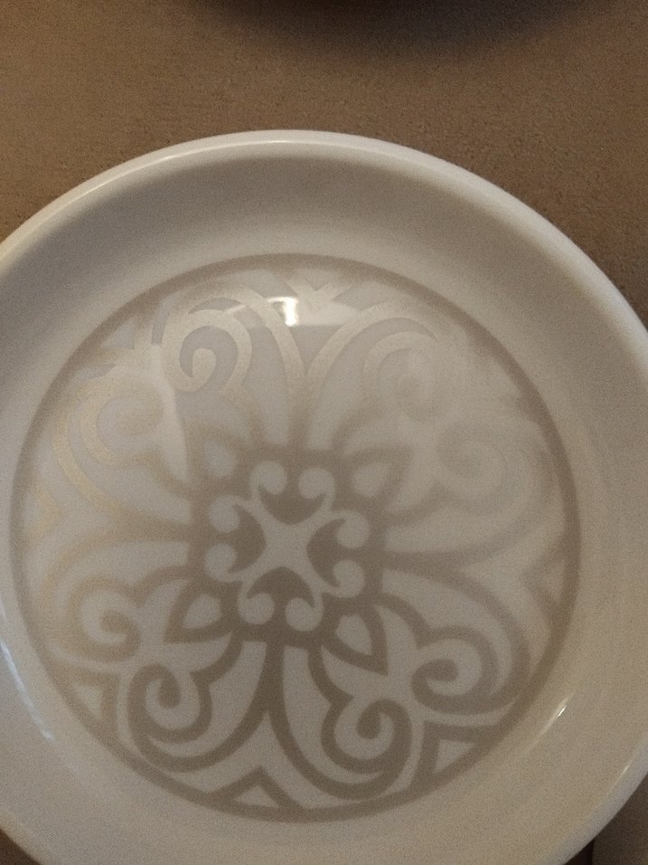 Gri Desenli Beyaz çay tabağı seti - Görsel 2