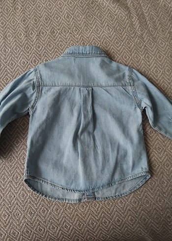 Gri Erkek Çocuk Denim Gömlek - Görsel 2