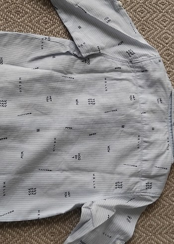 Gri Baskılı Erkek Çocuk Gömlek - Görsel 2