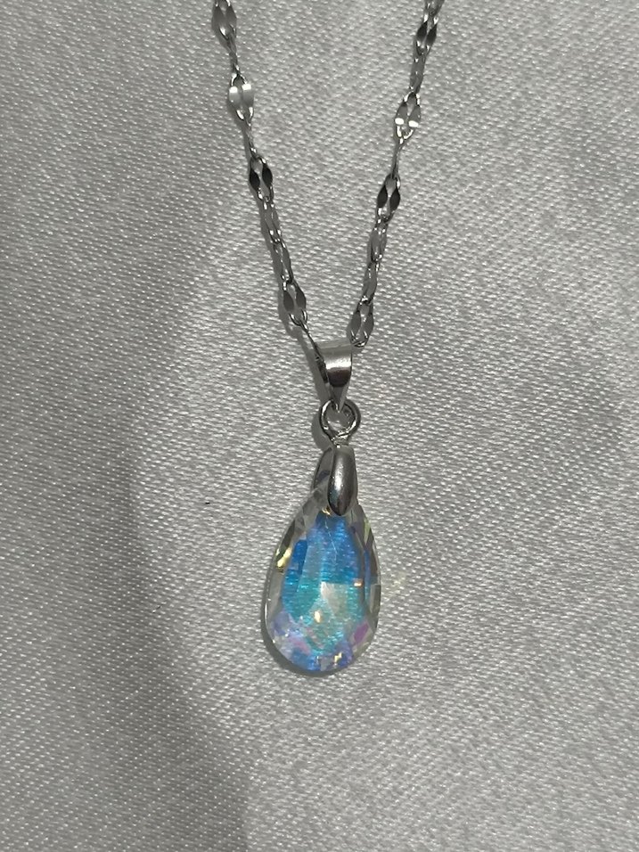 Damla Taşlı Zincir Detaylı Midi Kolye - Görsel 2