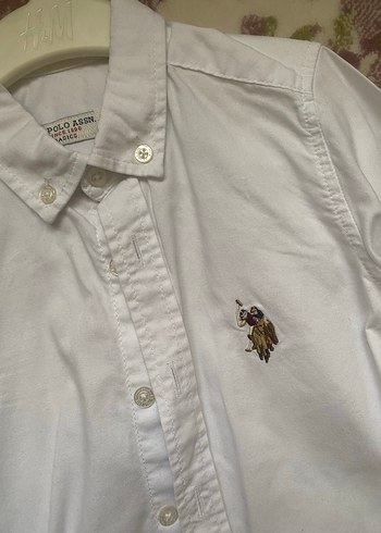 Us Polo Erkek Çocuk Beyaz Nakışlı Uzun Kollu Gömlek - Görsel 2