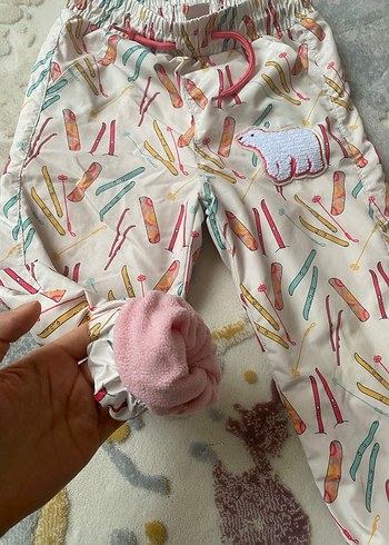 Nakışlı Çok Renkli Kız Çocuk Pantolonu kar pantolonu - Görsel 4