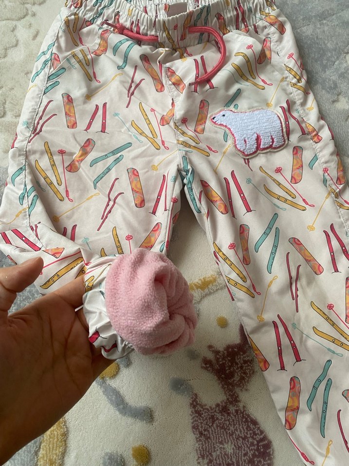 Nakışlı Çok Renkli Kız Çocuk Pantolonu kar pantolonu - Görsel 4