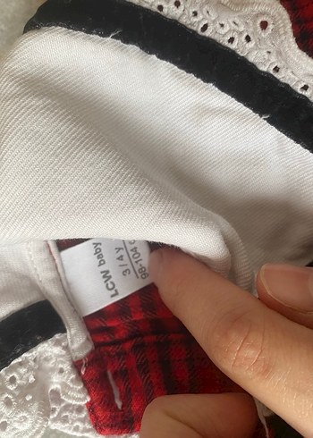 Kız Çocuk Kırmızı Kareli Uzun Kollu Elbise - Görsel 3