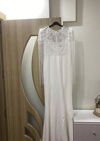 Zara Beyaz Straplez Bohem Uzun Elbise