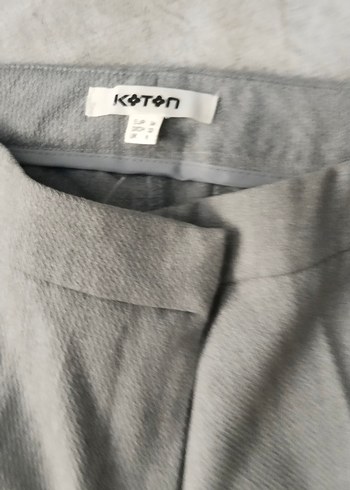 Koton Gri Kadın Düğmeli Kumaş Pantolon