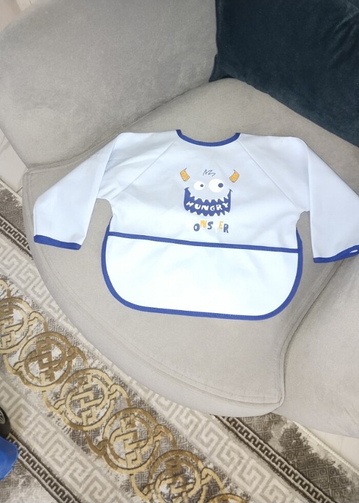 Bebek muşamba kollu önlük  - Görsel 3