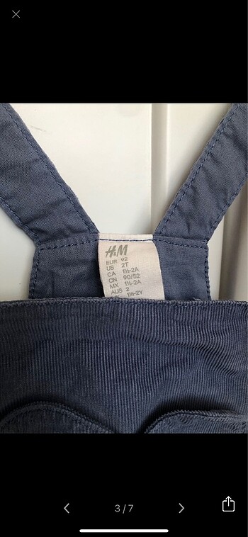 18-24 Ay Beden mavi Renk H&M kiz cocuk elbise