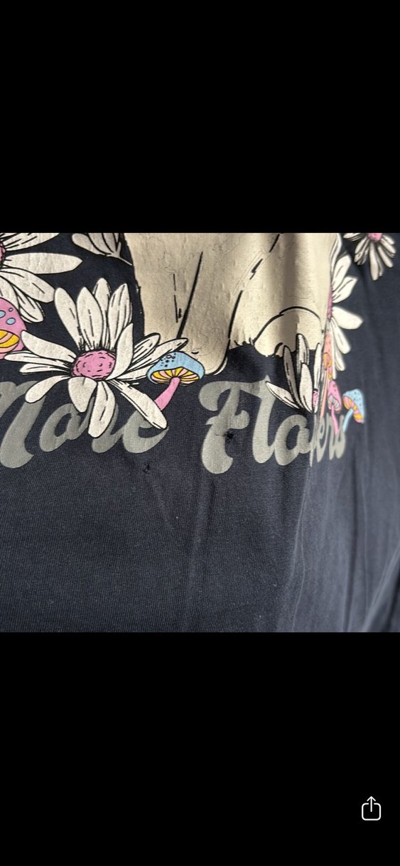 Kız Çocuk Siyah Baskılı Pamuk Tişört - Görsel 3