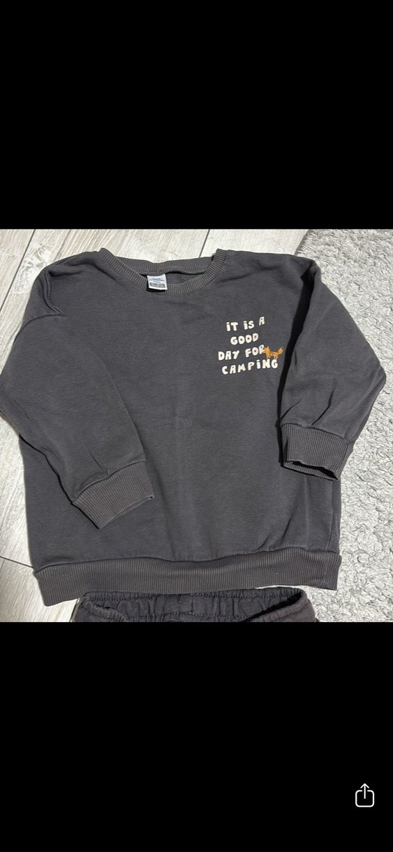 Erkek Çocuk Gri Baskılı Rahat Eşofman Takımı - Görsel 2