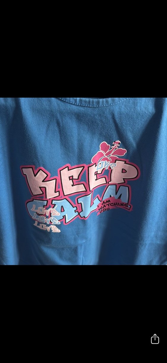 Kız Çocuk Mavi Baskılı Kısa Kollu Tişört - Görsel 2