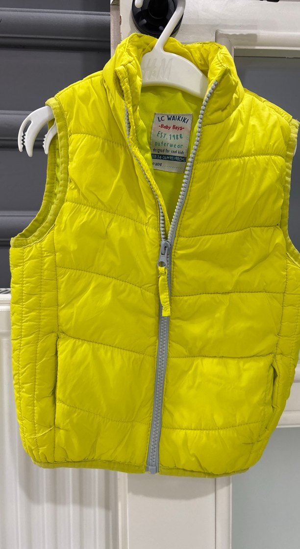 Sarı Fermuarlı Erkek Çocuk Yelek - Görsel 3