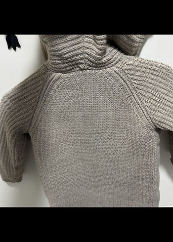 Gri Erkek Çocuk Örgü Detaylı Mont - Görsel 4