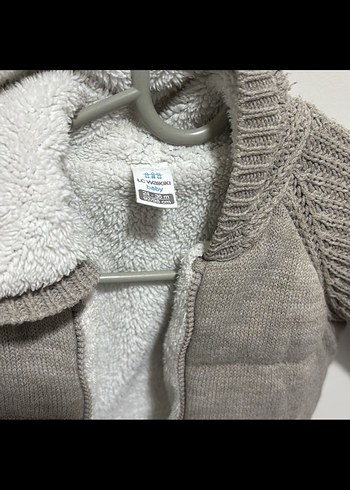 Gri Erkek Çocuk Örgü Detaylı Mont - Görsel 2