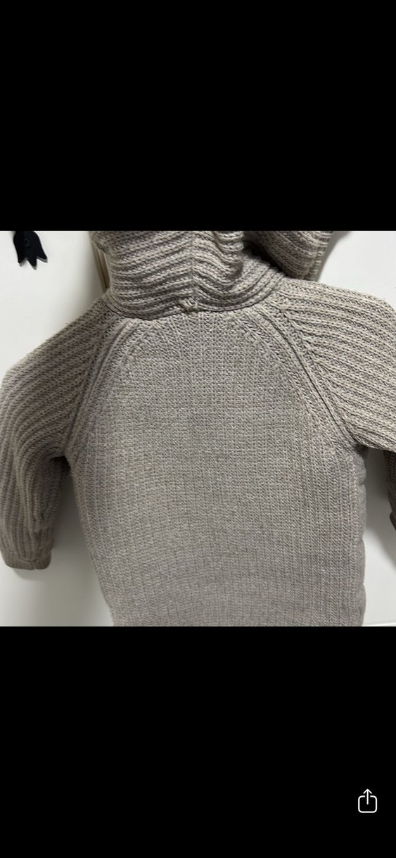 Gri Erkek Çocuk Örgü Detaylı Mont - Görsel 4