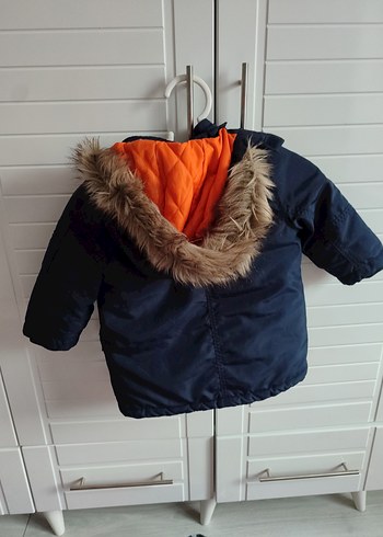 24-36 Ay Beden Erkek Çocuk Gri Kürklü Street Wear Mont ve bot