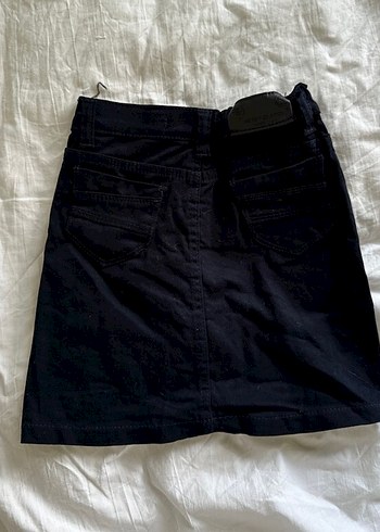 Siyah Mini Denim Etek - Görsel 2