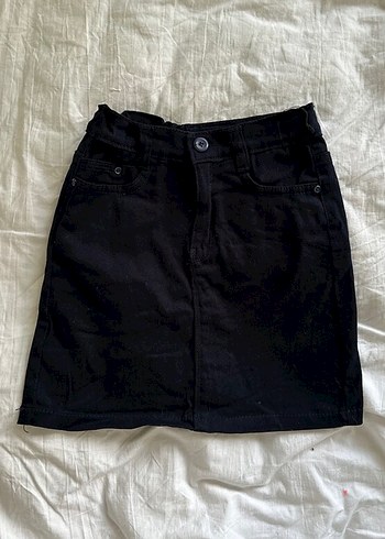 Siyah Mini Denim Etek - Görsel 4