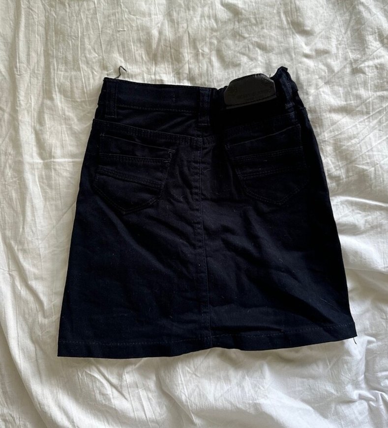 Siyah Mini Denim Etek - Görsel 2