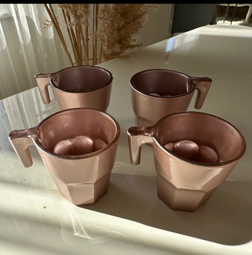 Pastel Bej Renkli Kulplu Bardak - Görsel 3