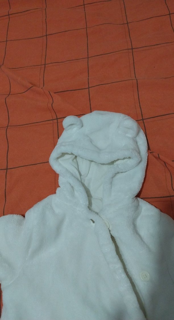 Bebek Kız Tulum Beyaz Kürklü Kapüşonlu - Görsel 2