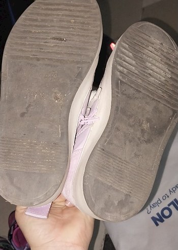 Mor Bağcıklı ve Cırt Cırtlı Kız Spor Ayakkabı - Görsel 4